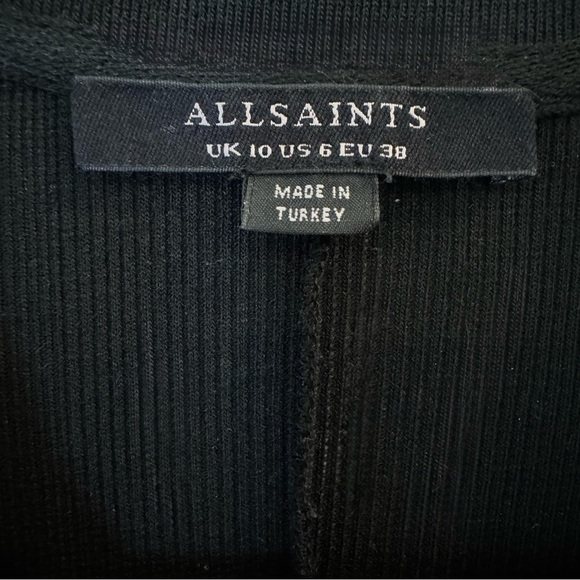 AllSaints Holly Knit Romper Black Women’s Size 6 Minimalist Edgy - Picture 2 of 7